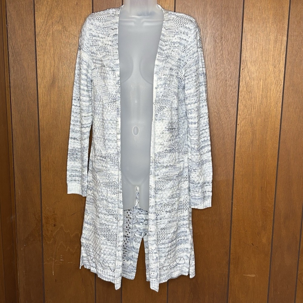 Love Ellie‎ Cardigan Women S Blue Open Front Longline Duster Boho Cottagecore